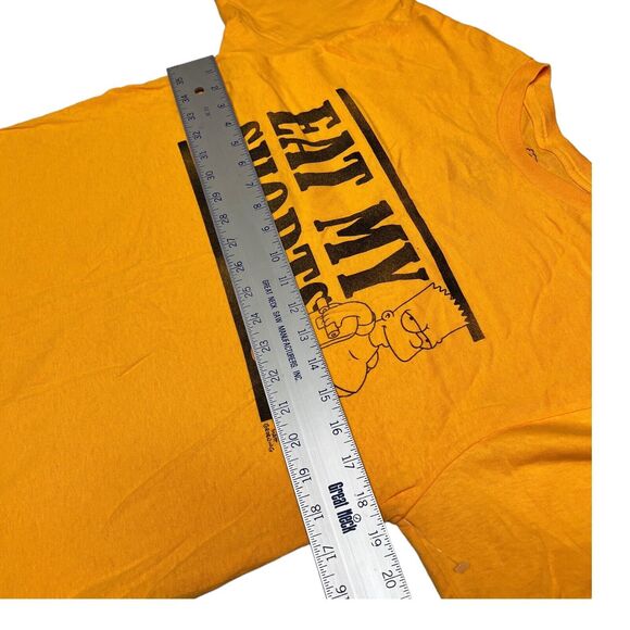 Simpsons T-Shirt Mens M Yellow Eat My Shorts Bart Skateboard Graffiti Novelty - Picture 4 of 7